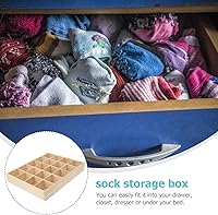 Vista 5 de Artibetter 1 caja de almacenamiento de madera con 20 compartimentos, estable, práctica, para ropa interior, organizador de calcetines, contenedor