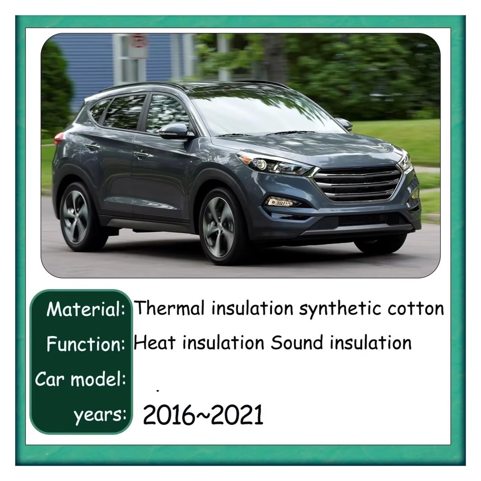 Wärmedämmmatte für Motorraum Für Hyundai Für Tucson TL 2016 ~ 2021 2017 2018 2019 2020 Auto Front haube linin Motor Wärmedämmung schalldichte Baumwolle(Aluminum foil)
