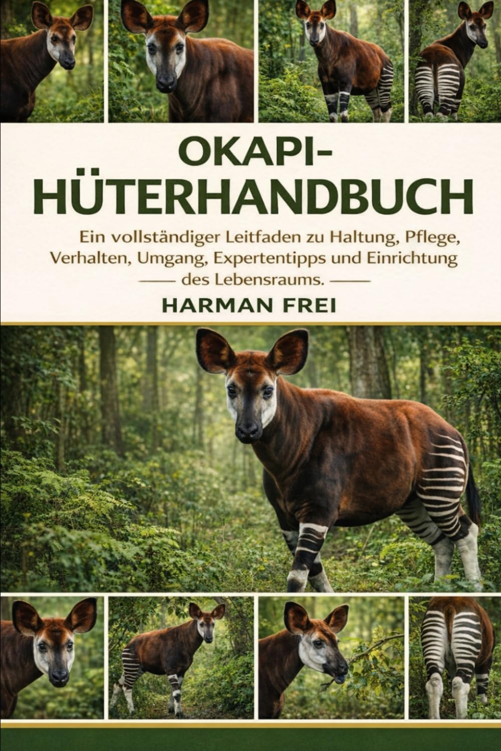 OKAPI-HÜTERHANDBUCH: Ein vollständiger Leitfaden zu Haltung, Pflege, Verhalten, Umgang, Expertentipps und Einrichtung des Lebensraums.