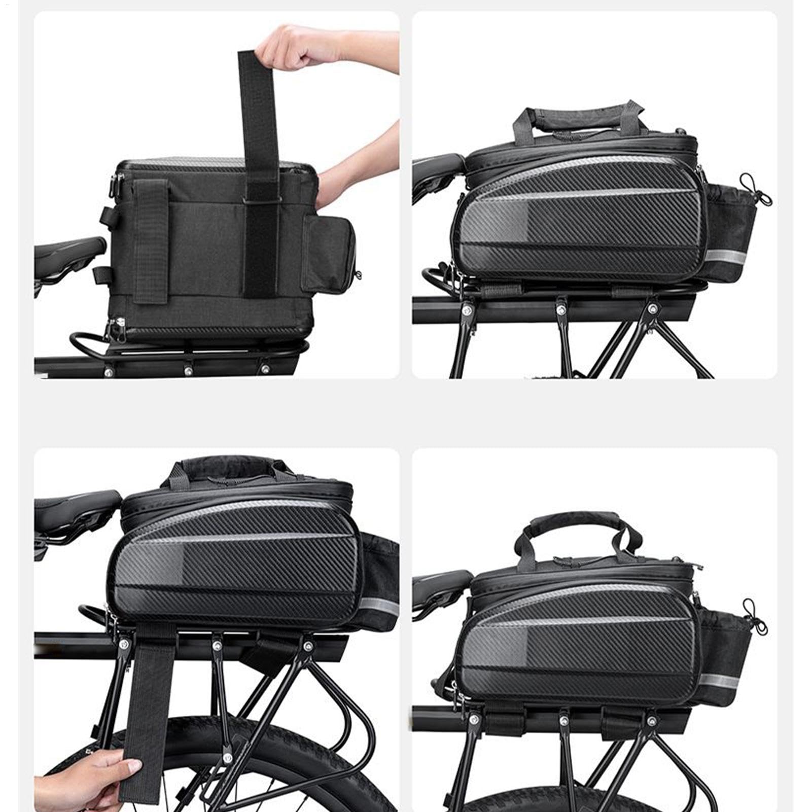 Borsa Posteriore Bici Strisce Riflettenti Espandibile Multifunzione Grande | Borsa Laterale Portaoggetti Per Ciclismo Pendolarismo Viaggi Gite Weekend Campeggio Escursionismo Avventura