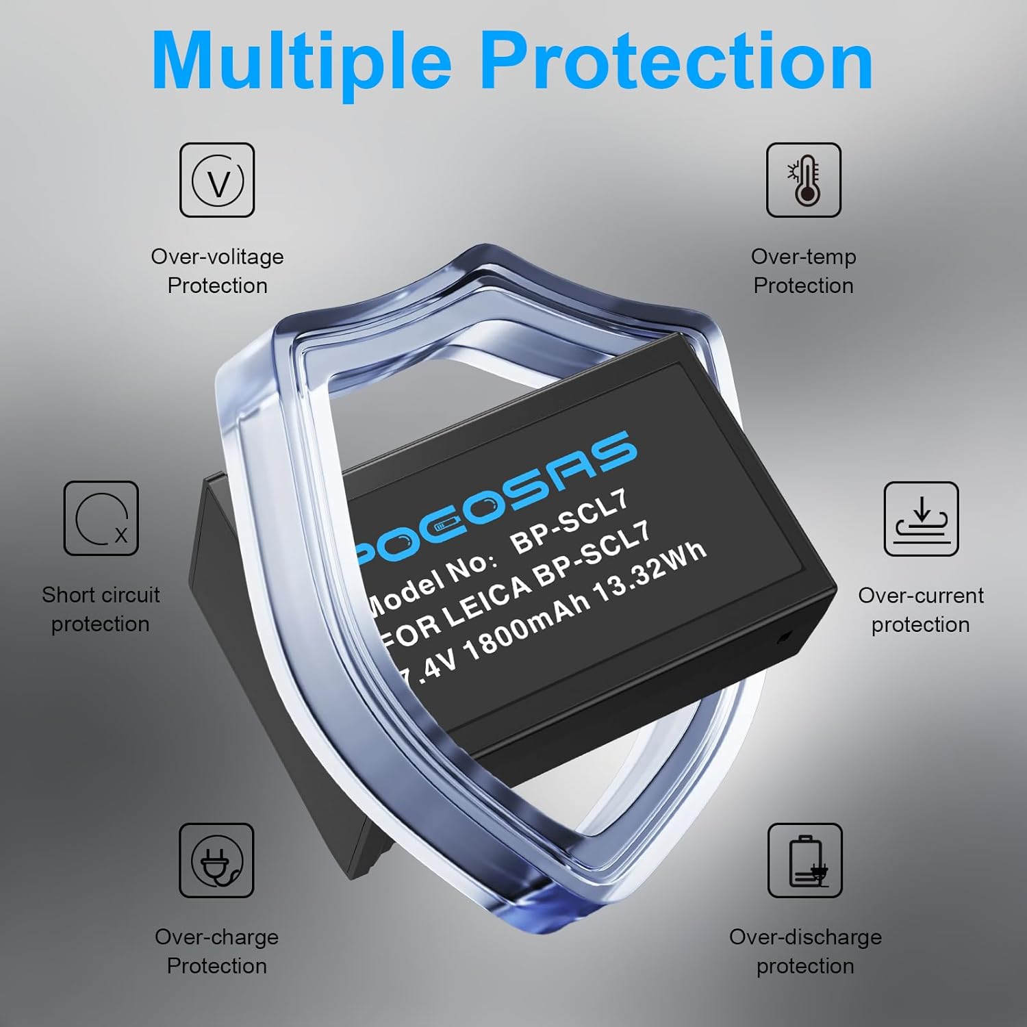 BP-SCL7 Battery for Leica M11P/ M11M, 1800mAh BP-SCL7 Li-ion Rechargeable Batteries Compatible Leica BP-SCL7Charger, LeicaM11P LeicaM11M Camera