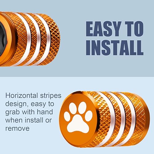 Vista 120 de Cubierta de tapón de válvula para neumático Paquete de 5 tapas de aire de metal, forro de plástico, resiste la corrosión, contra fugas, de rock and