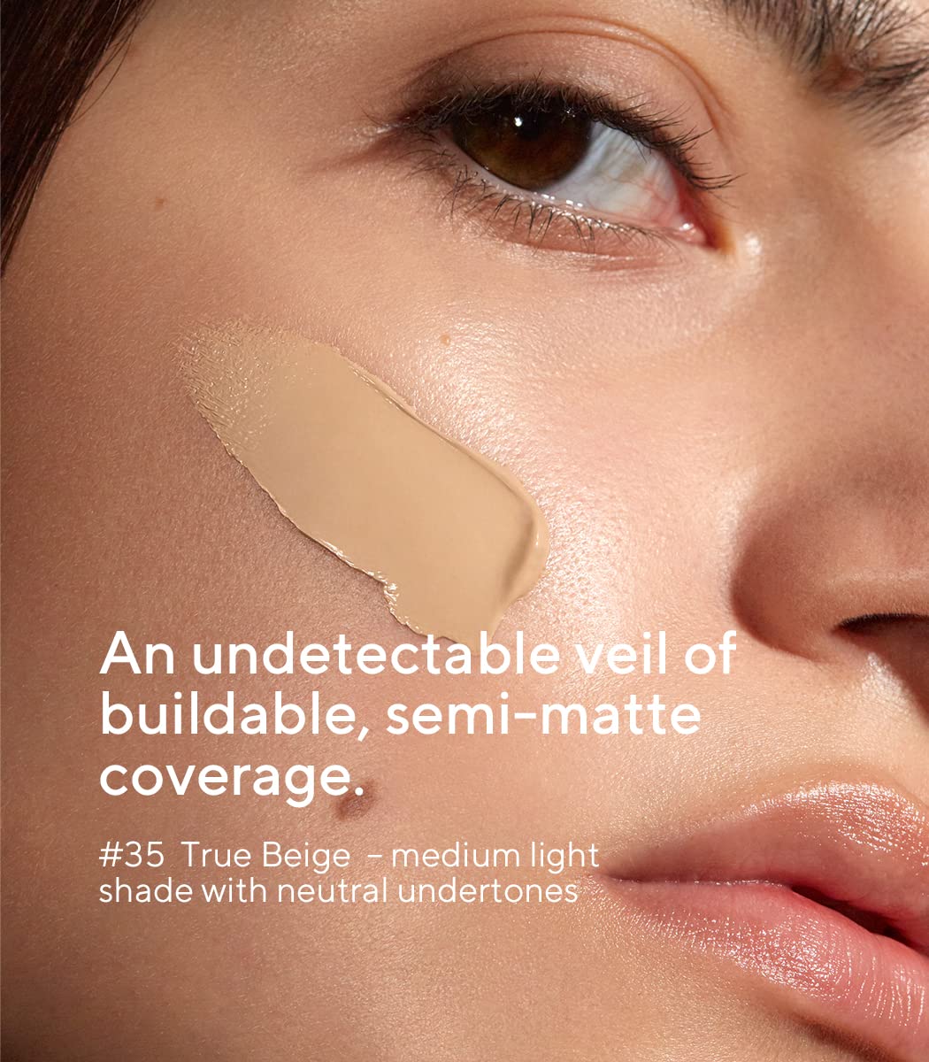 MADARA SKINONYM Semi-Matte Peptide Foundation Shade 35 True Beige 30 ml, Liquid Mineral Foundation with Hyaluronic Acid, Buildable Medium Coverage, Natural Finish for Mature Skin, ECOCERT Certified