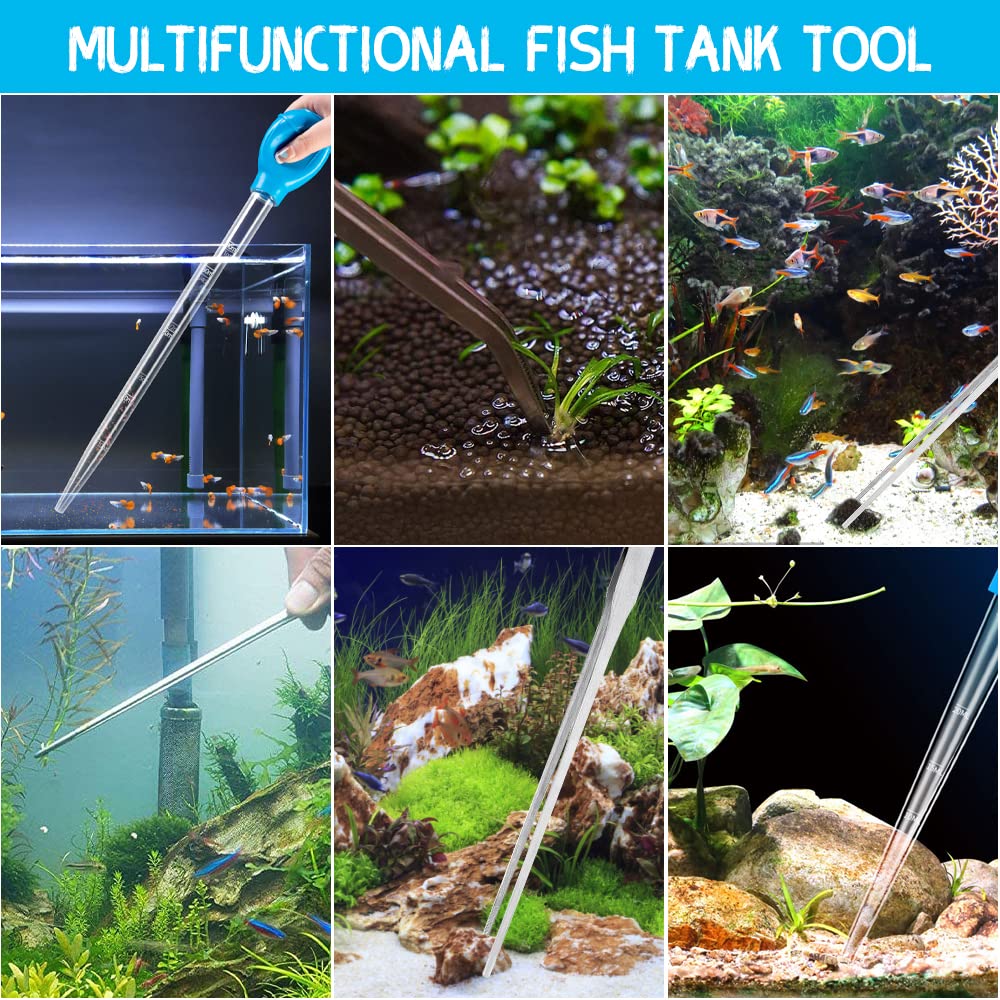 1 Mangiatoia per Coralli 1 Acrilico Pipette per Acquario 2 Pinzette Dritte e Curve per Acquario 1 Sacchetto Filtro per Acquario Alimentatore per Coralli per Acquari Marini e Scogliere Marine
