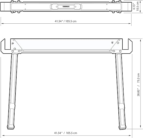 Miniatura 8 de ToughBuilt TB-C550 Mesa plegable para caballete y mesa de trabajo, resistente, duradera, ligera, 100 % acero de alta calidad, mango fácil de