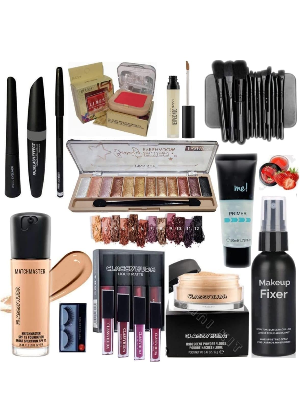 Classyhuda Professional Waterproof Makeup Kit Combo For Women & Girls All Products In 1 Kit Set Of 14.