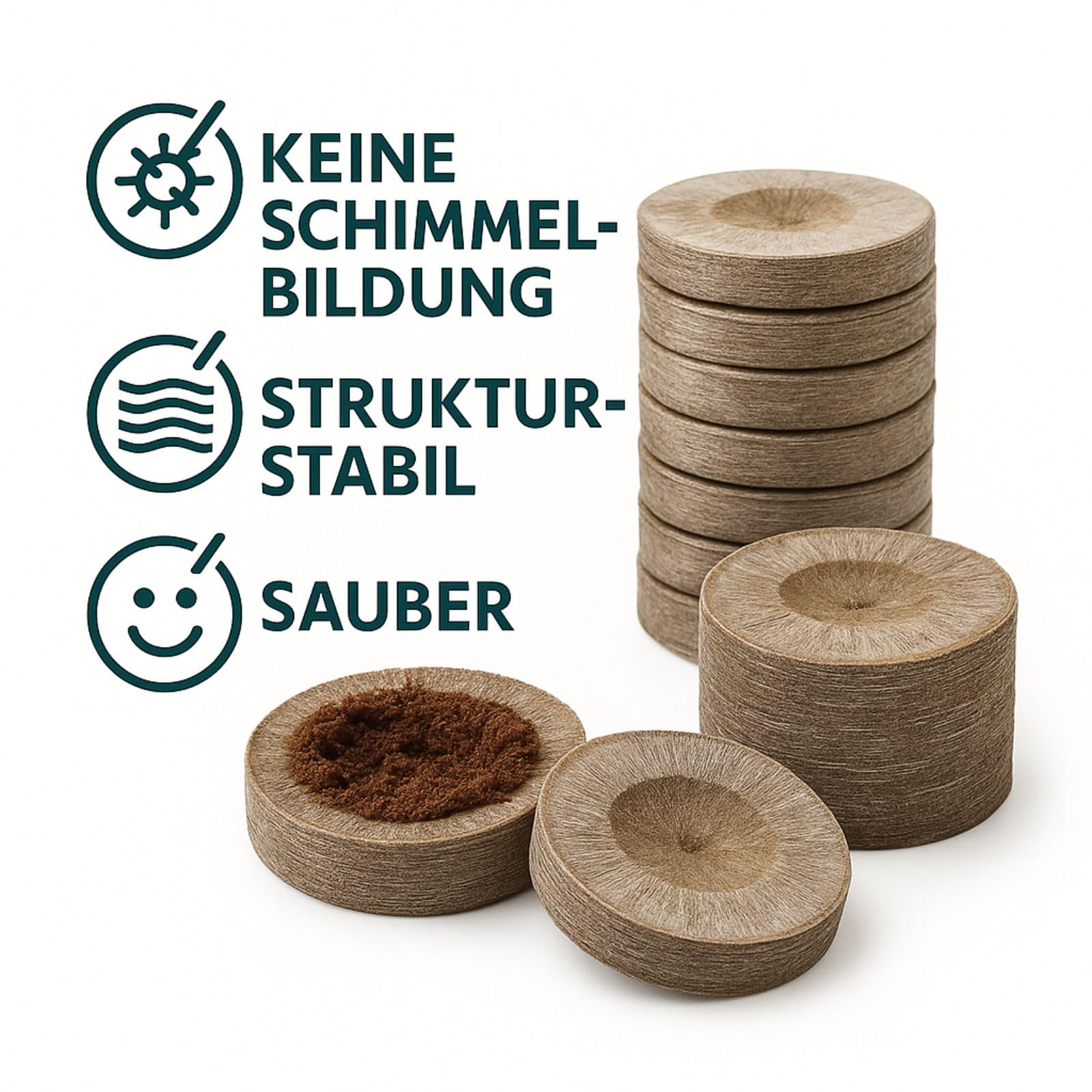 Weedness Jiffy® Torfquelltöpfe 500 STK. für die Anzucht - Kokos Quelltabletten Anzuchterde Blumenerde Aufzucht Kokoserde Aussaaterde Torftablette Tomaten Stecklinge