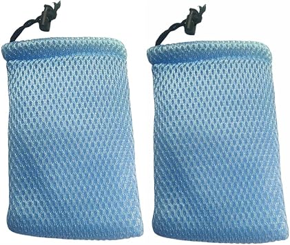 Nylon Mesh Drawstring Bag, 6" x 4" Small Storage Pouch String Bags for Mini Stuff MP3 Charger Earphone Key, 5pcs Travel Kit Organizer for Lipstick Cosmetic Jewelry, Blue