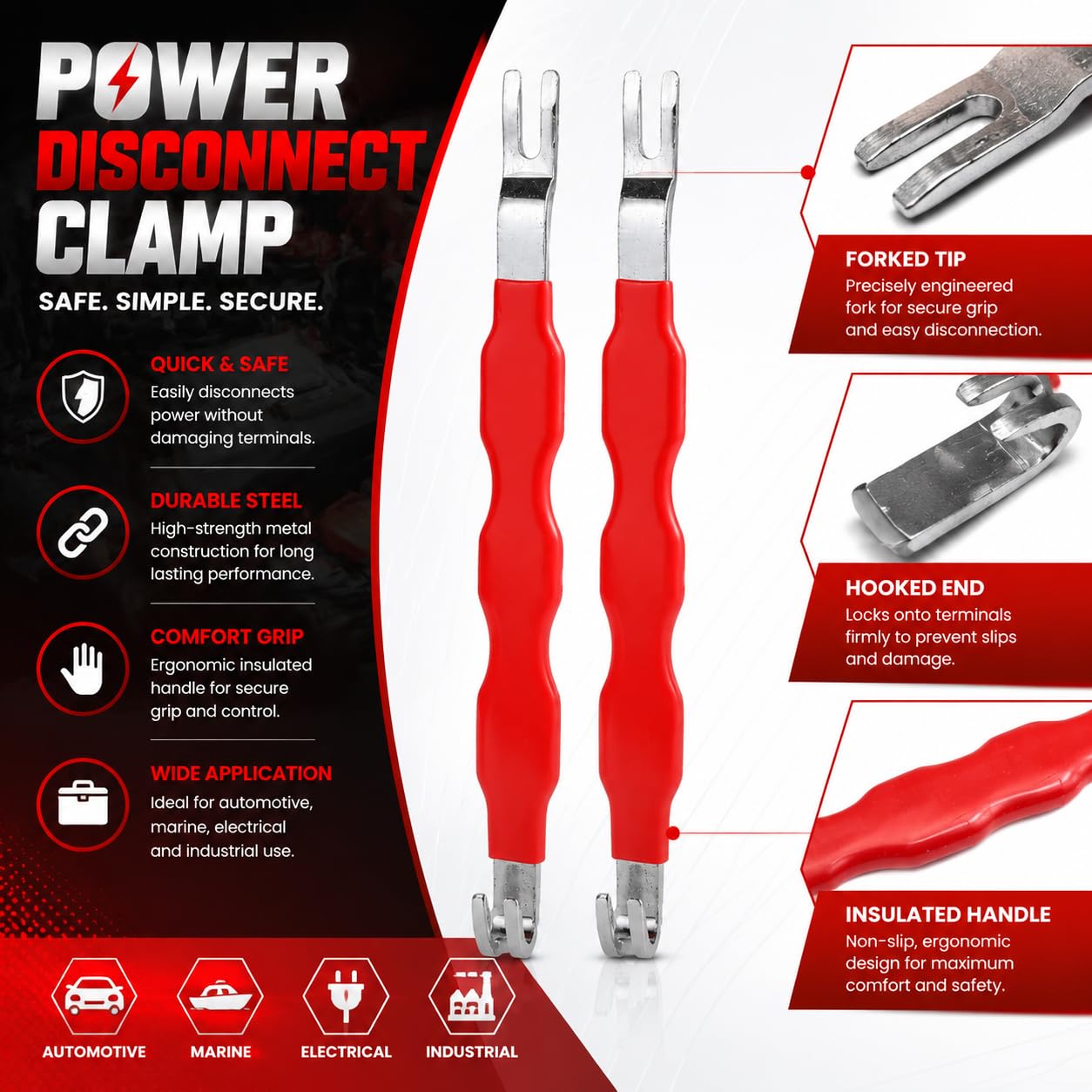 3 Piezas Herramienta Separadora de Conectores Eléctricos,Herramientas Desmontaje Coche,Alicates Abrazaderas Coche, Palancas Coche para Reparación de Automóviles Mantenimiento Industrial Camione