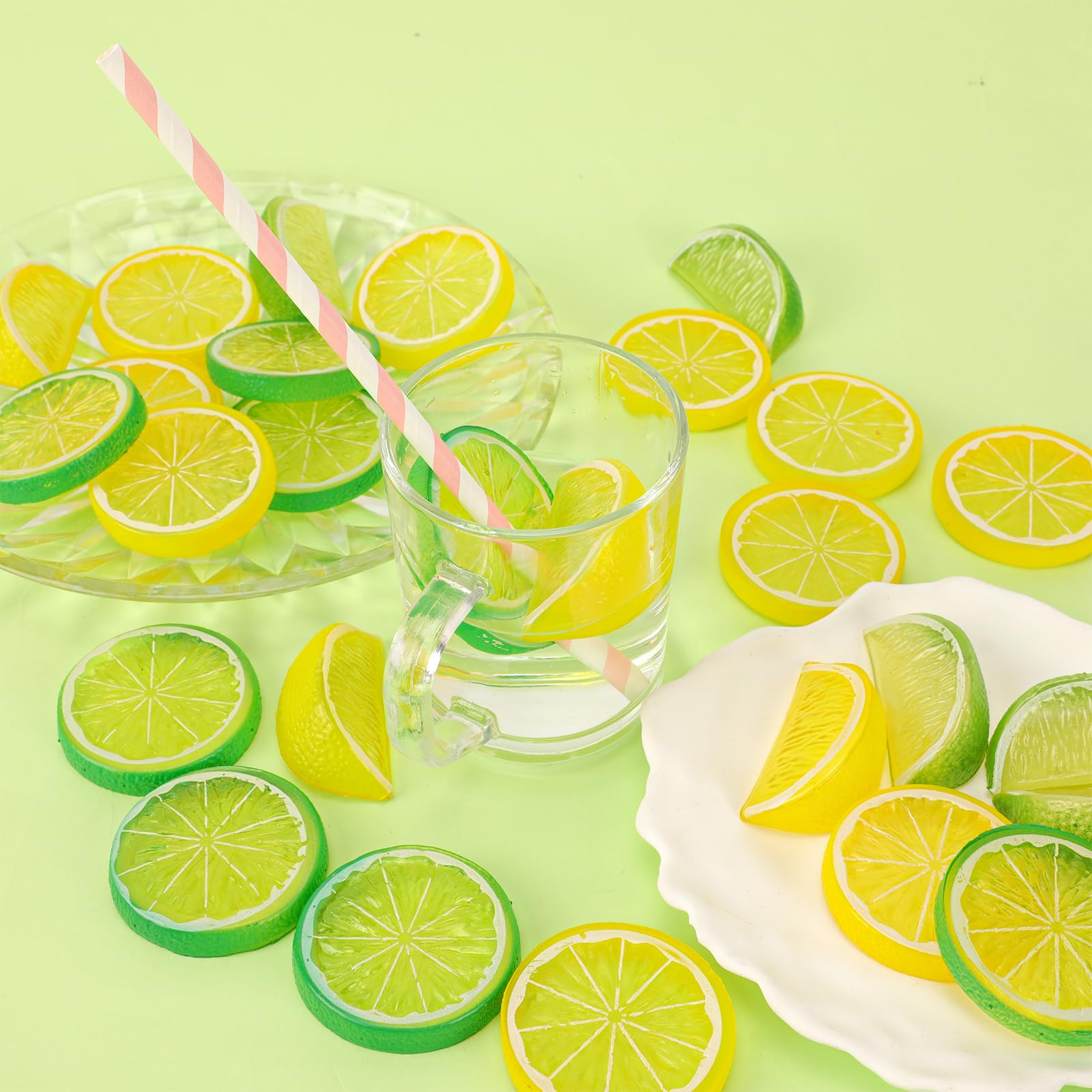 24 Fette Di Limone Artificiali In PVC - Decorazione Per Feste, Centrotavola E Foto - Foto 10