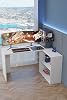 L Table White - L Desk Computer Desk with Cabinet Bookcase