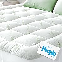 NiagaraSleepSolution Ultra Soft Bamboo Full Mattress Topper - Cooling Pillow Top Pad for Back Pain Relief & Hot Sleepers, Green