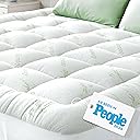 Ultra Soft Queen Size Mattress Topper - Viscose Made from Bamboo Pillow Top Mattress Pad for Back Pain Relief - Naturally Cooling for Hot Sleepers, Green