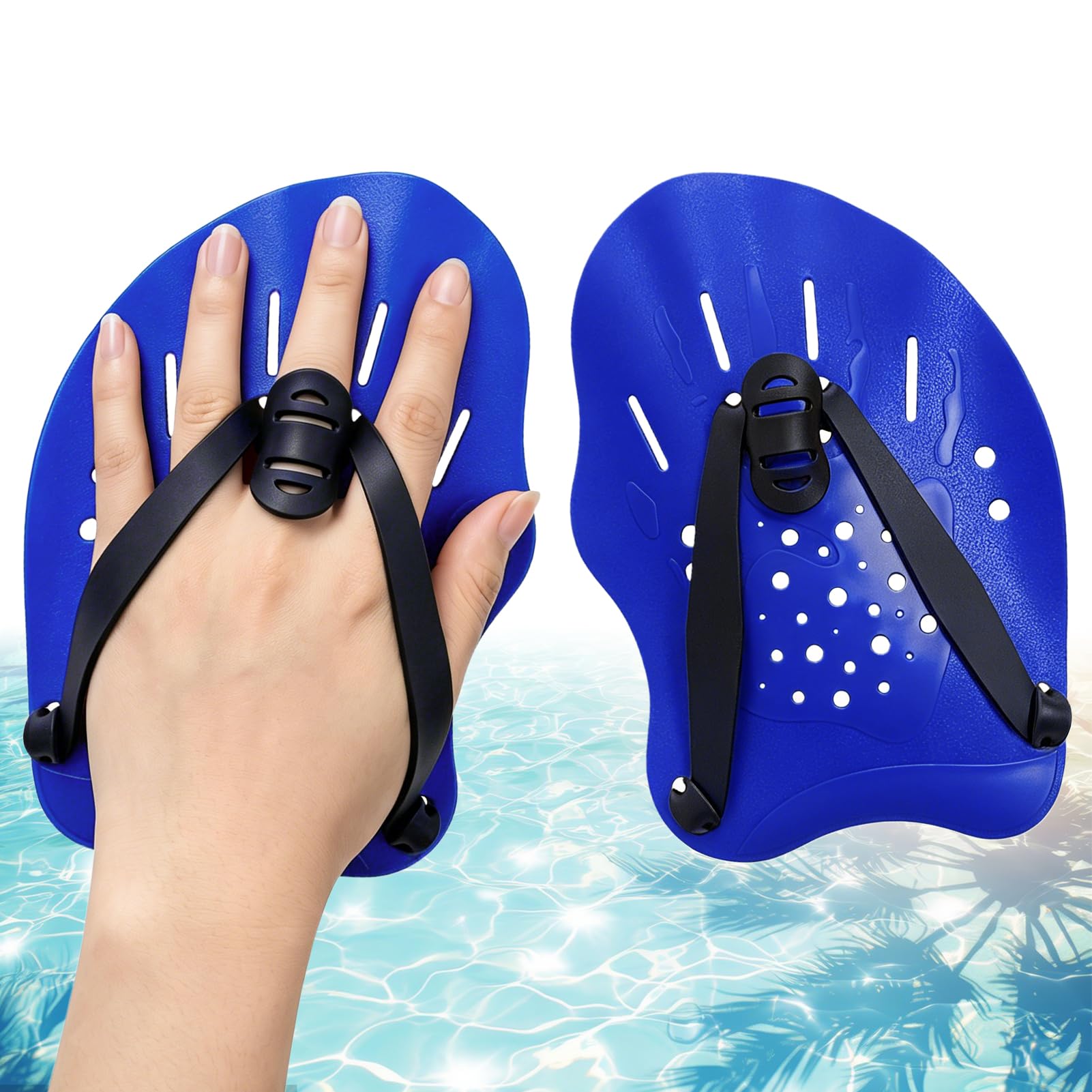 Hand Paddles Schwimmen, Handflossen Schwimmen, Einstellbar Schwimmpaddel Unterarm Kraftkraft, Krafttrainingshilfe, Pool Trainingsgerät, Geeignet Zubehör Erwachsene, Kinder