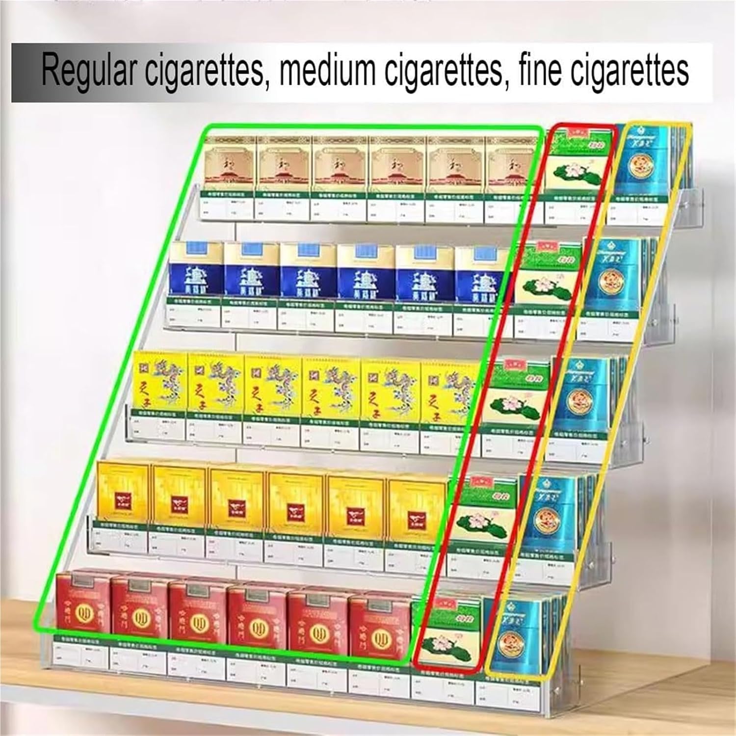 Cigarette Display Holder, Chewing Gum Small Shelf Auto Cigarette Pusher Pushers for Market Store(49.1x28.7x18.1cm)