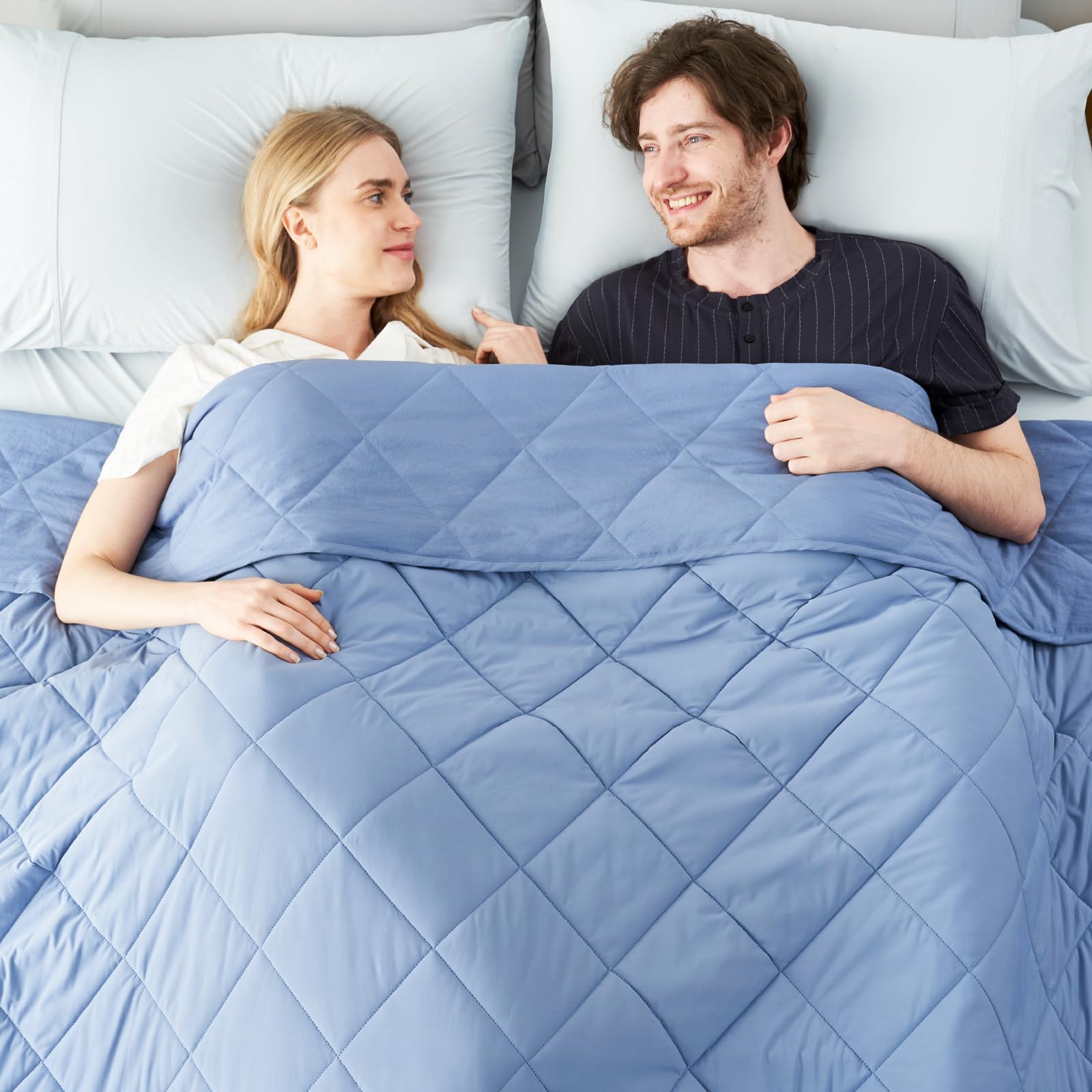 Cozy Bliss Cooling Blanket for Hot Sleepers King Size, Q-Max 0.45 Cooling Comfort, Cold Blankets for Night Sweats Sleeping, Ultra-Cool Lightweight Breathable Summer Blanket for Bed, Deep Blue