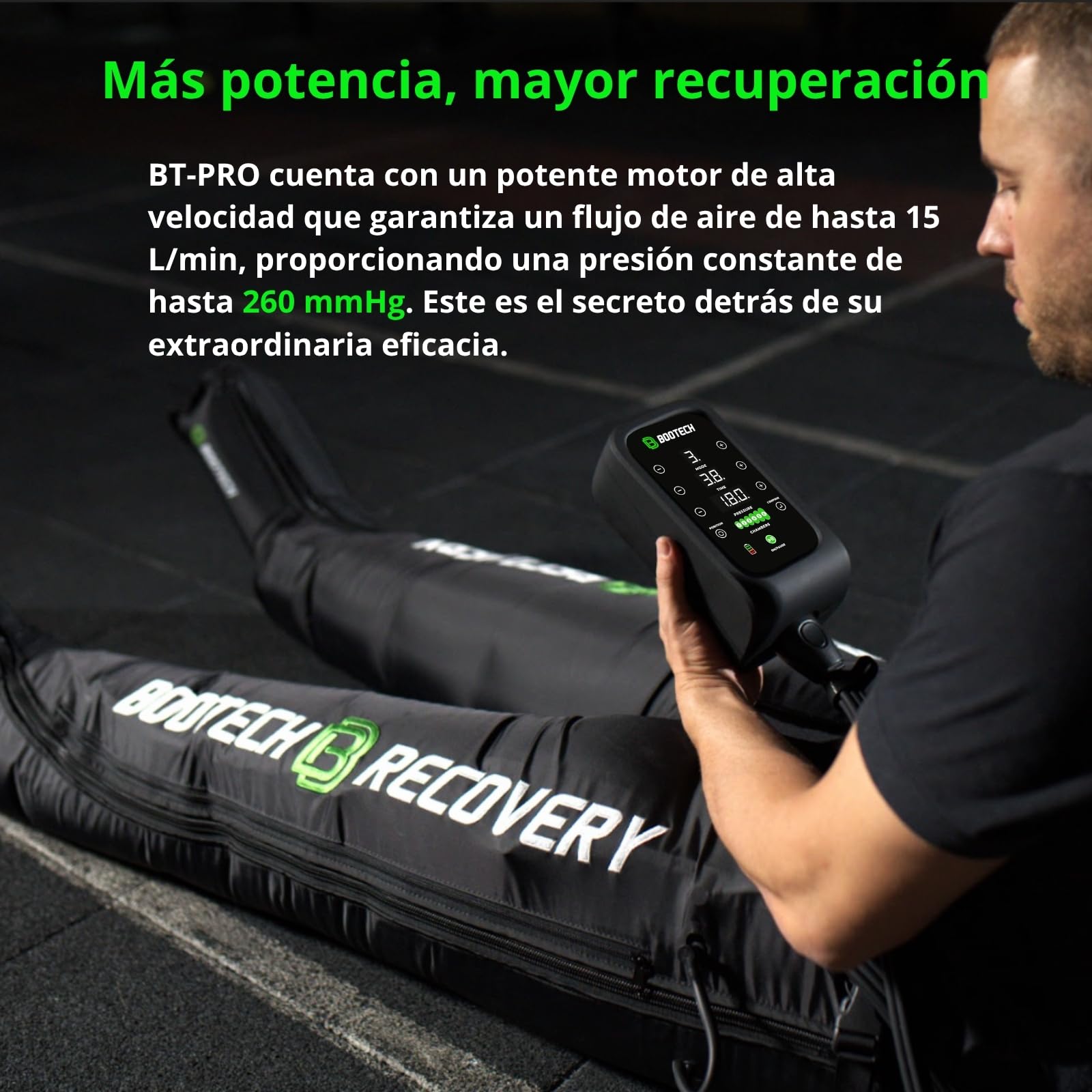 BOOTECH Pantalon de Presoterapia para Casa, Recargable Masajeador de Piernas Cansados con 6 Camaras, Mejora la Circulación, Recuperación Muscular Drenaje Linfático Celulits