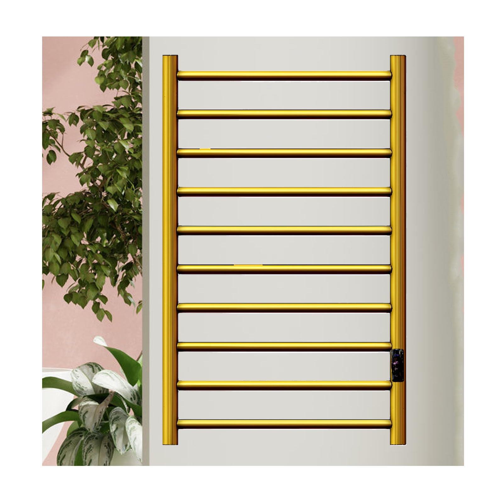 Sèche-serviettes mural doré pour créer un espace bien-être à la maison