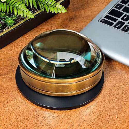Miniatura 2 de Perfect Plaza Lupa de escritorio vintage de vidrio para pisapapeles de latón antiguo