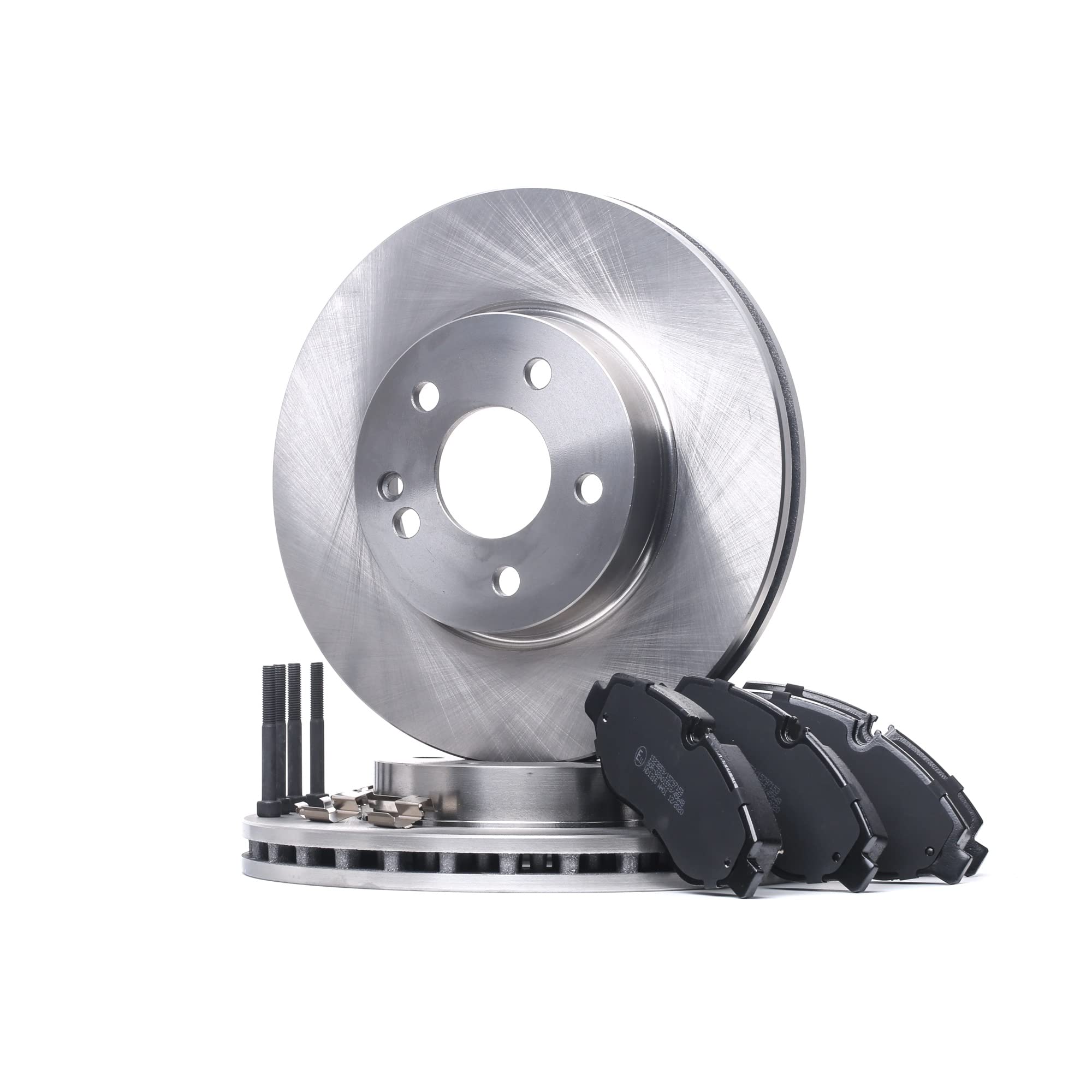 RIDEX 3405B1014 Kit Kit de discos de freno y pastillas Delantero con accesorios con chapa antichirrido Compatible con MERCEDES-BENZ VITO Furgón W447