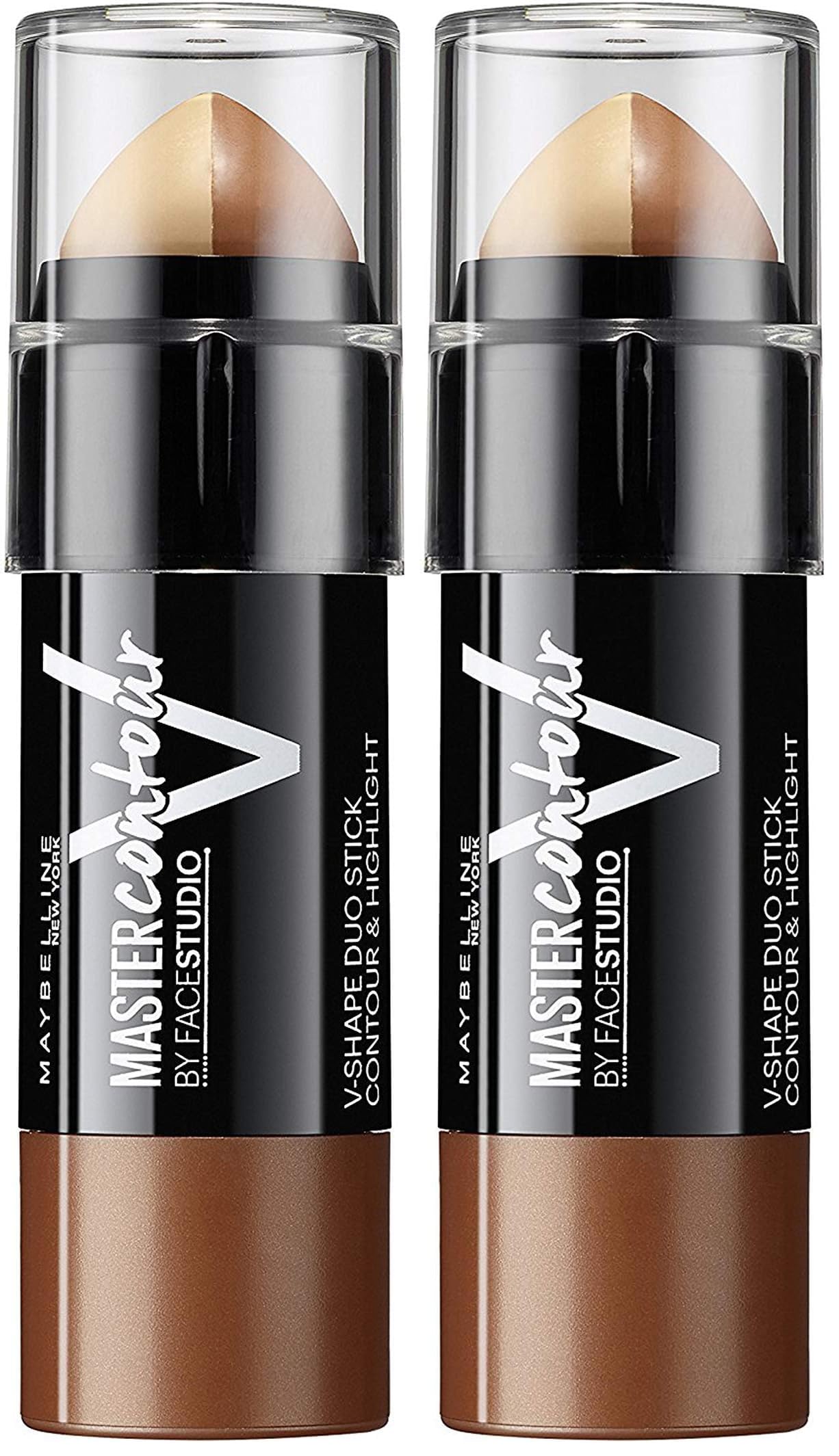 MAYBELLINE New York Master Contour V-Shape Duo Stick, 0 Dunkel, 7 g (2er Pack)
