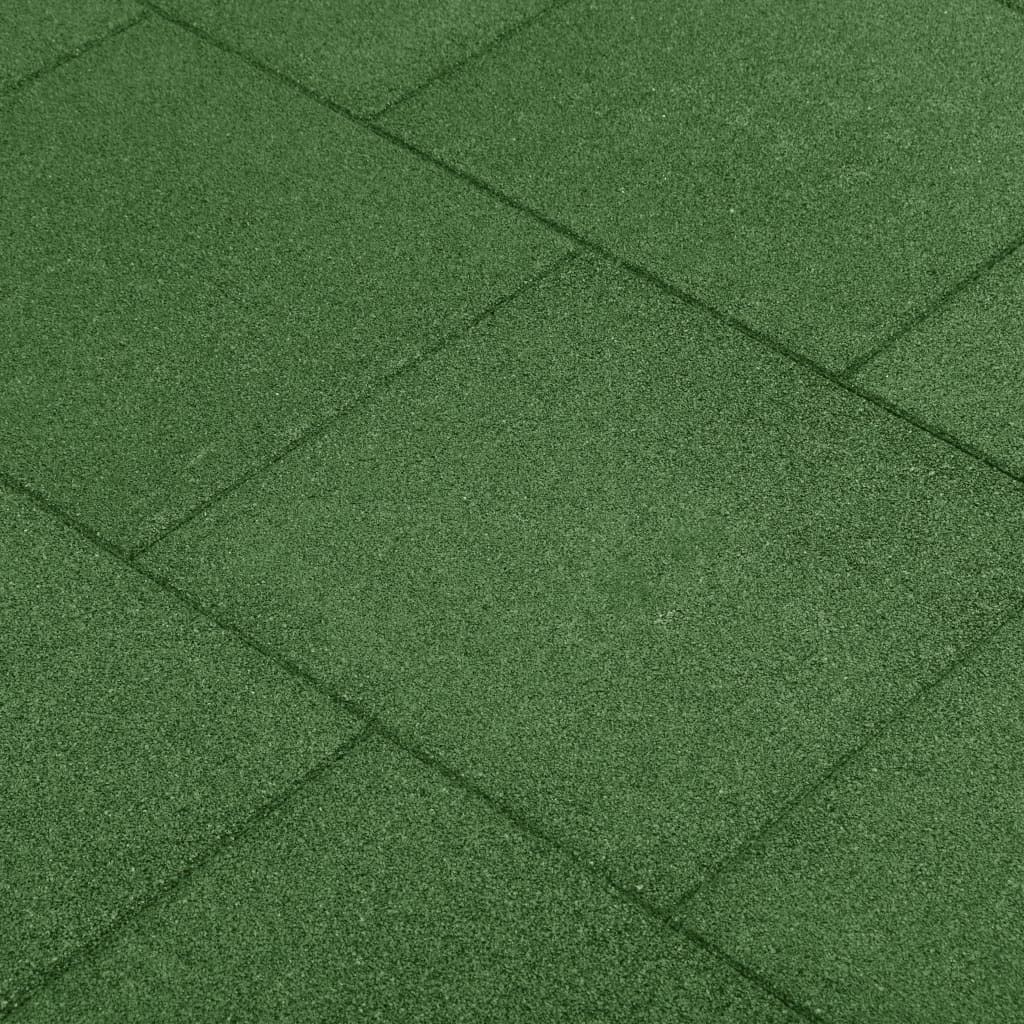vidaXL 6x Piastrelle Anticaduta Morbide Durevoli Resistenti Sicurezza Bambini Pavimentazione Tappeto Parco Giochi in Gomma Verde
