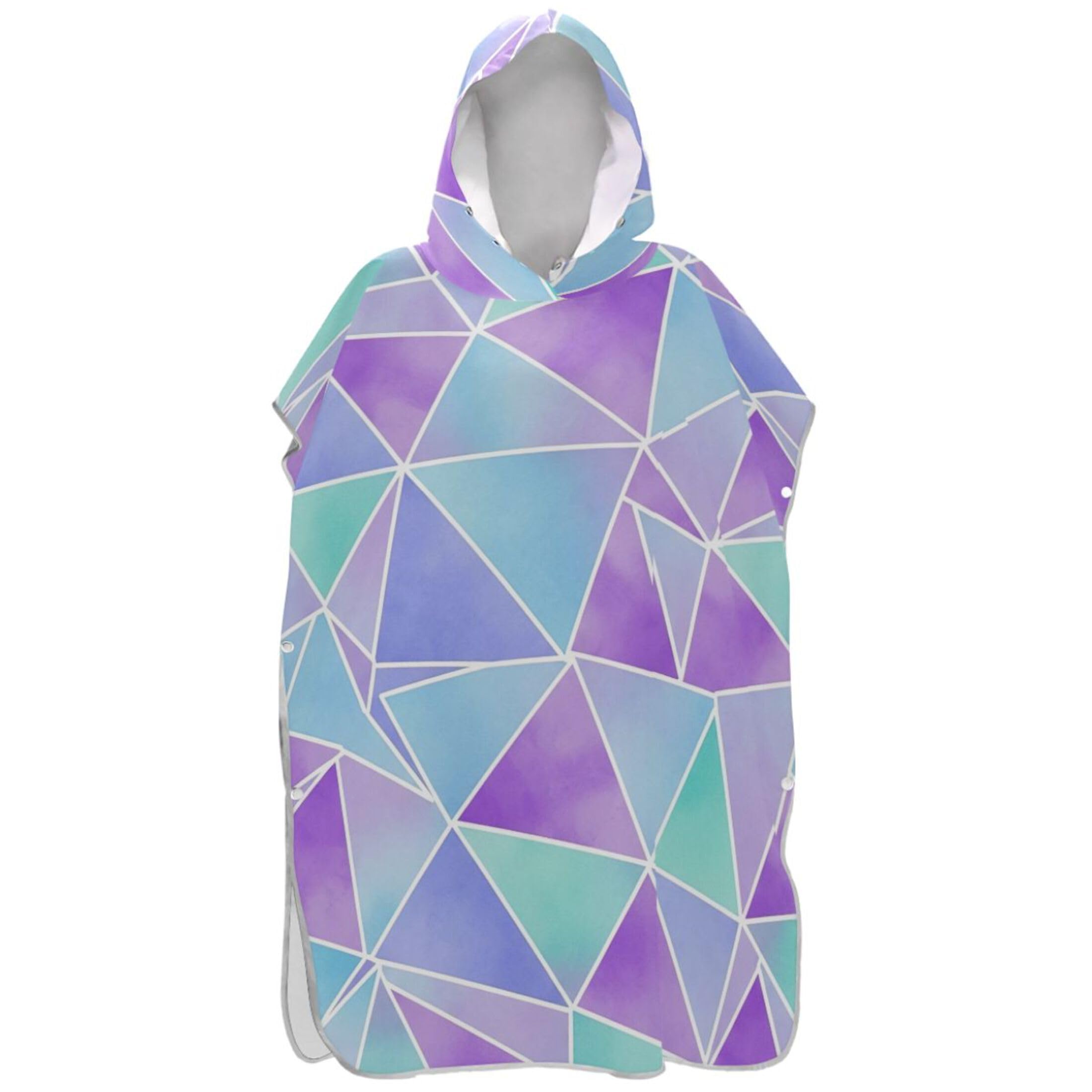 Serviette de plage imprimée style poncho adulte avec capuche triangle