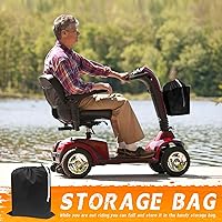 Vista 5 de Funda para scooter de movilidad, tela Oxford 420D resistente, funda protectora impermeable para todo tipo de clima, con hebilla resistente al viento