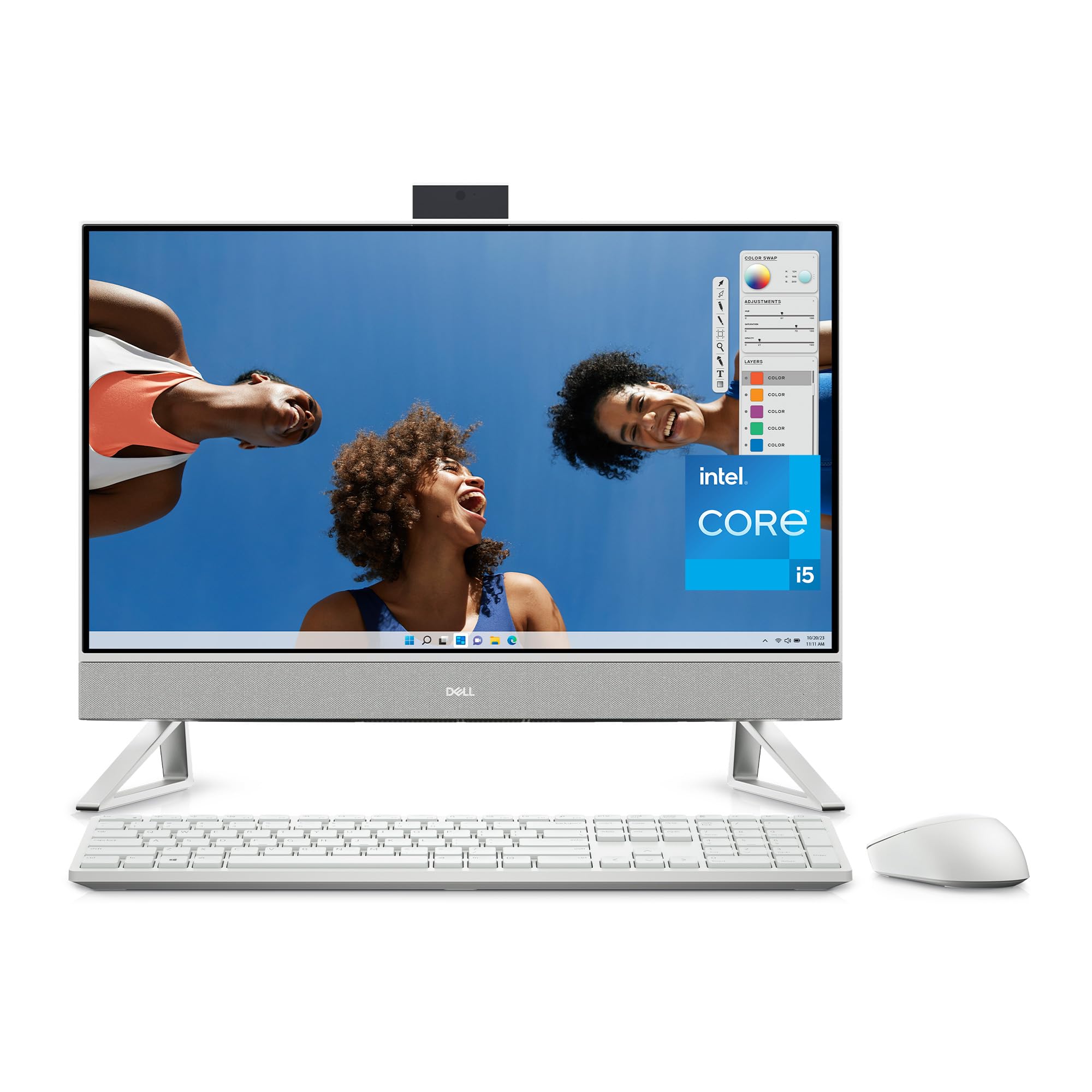 Dell Inspiron 24 5430 Ordinateur de Bureau Tout-en-Un 23.8" FHD, Processeur Intel Core i5-1334U, Graphique Intel, RAM 8Go, SSD 512Go, Windows 11 Home, Clavier Français AZERTY, Blanc