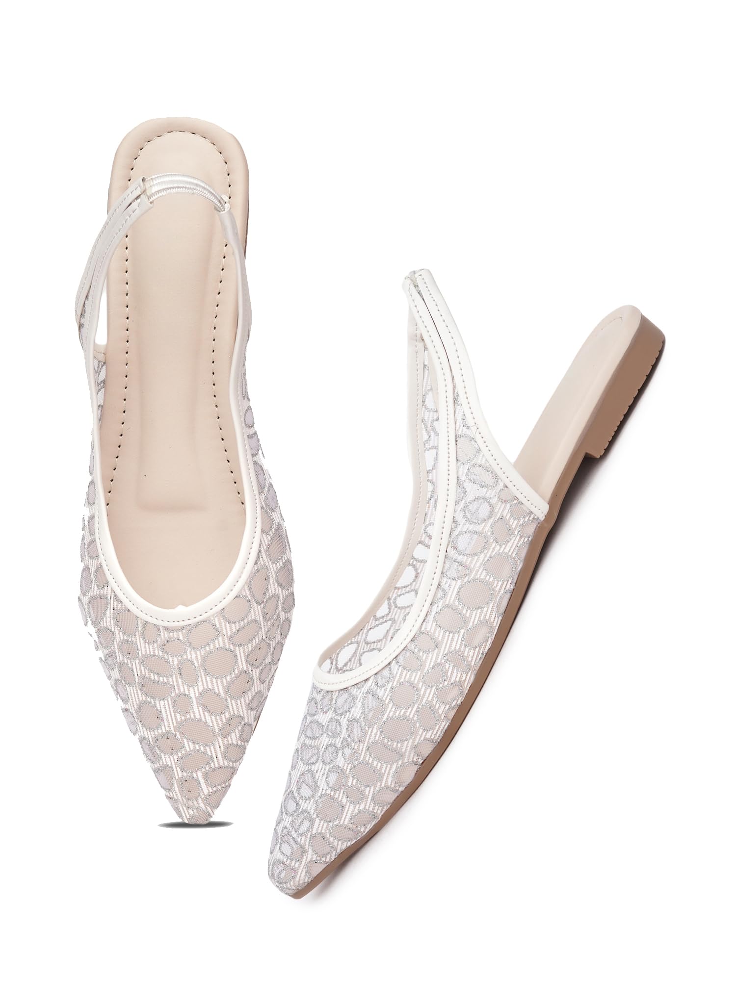 silverarrow womens Noven Elegant Slingback Mesh Mules flats for women & Girls | Lightweight Comfort Slip-On Sandals for Office & Casual Wear-picture-11