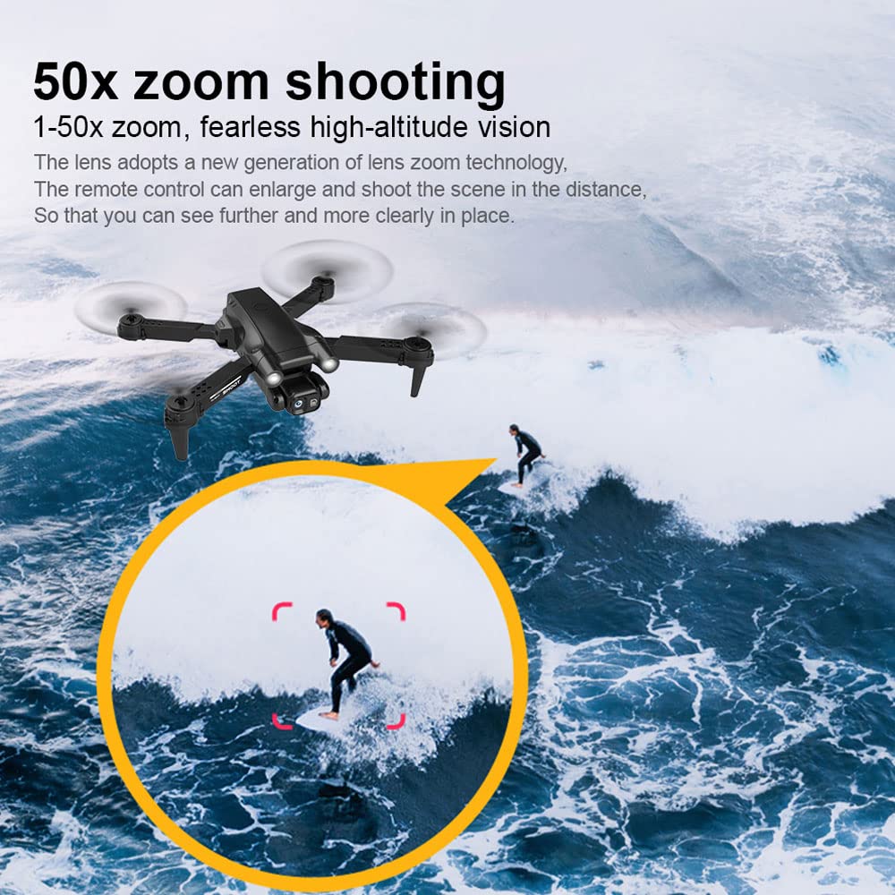 Drone pieghevole con videocamera 4K per adulti, videocamera live FPV Quadricottero RC, ritorno automatico, Follow Me, Waypoint Fly, 3 batterie per 60 minuti di volo per ragazze di Natale (grey )
