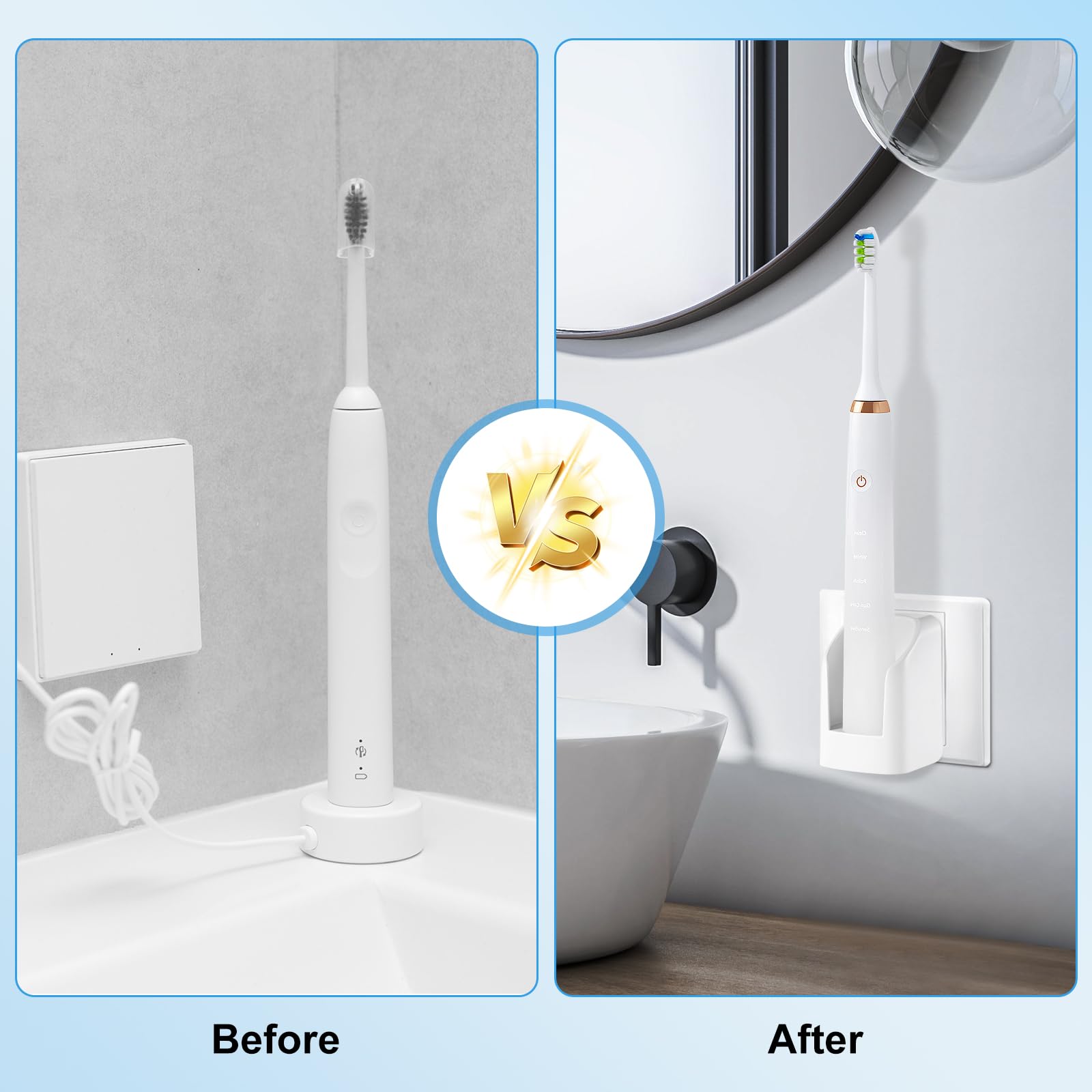Chargeur Brosse a Dent Electrique pour Oral B, Prise EU(pour Prises sans Terre) Compatible avec Oral B Brosse à Dent, Chargeur sans Fil Compatible avec Oral-B/Braun sauf IO et Pulsonic