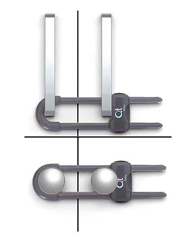 QT BABY Cerraduras de gabinete a prueba de bebés  Pestillos de seguridad ajustables en forma de U para cajones, nevera, armario  Cerradura moderna