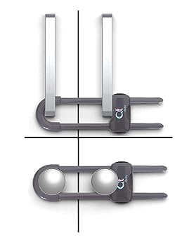 Baby Proofing Cabinet Locks | Adjustable U Shaped Baby Safety Latches for Drawers, Fridge, Closet |Modern Baby Proofing Cabinet Lock with Extra Secure Lock Buttons (Pack of 4)