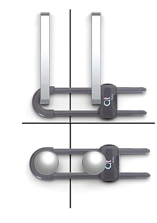 Baby Proofing Cabinet Locks | Adjustable U Shaped Baby Safety Latches for Drawers, Fridge, Closet |Modern Baby Proofing Cabinet Lock with Extra Secure Lock Buttons (Pack of 4)