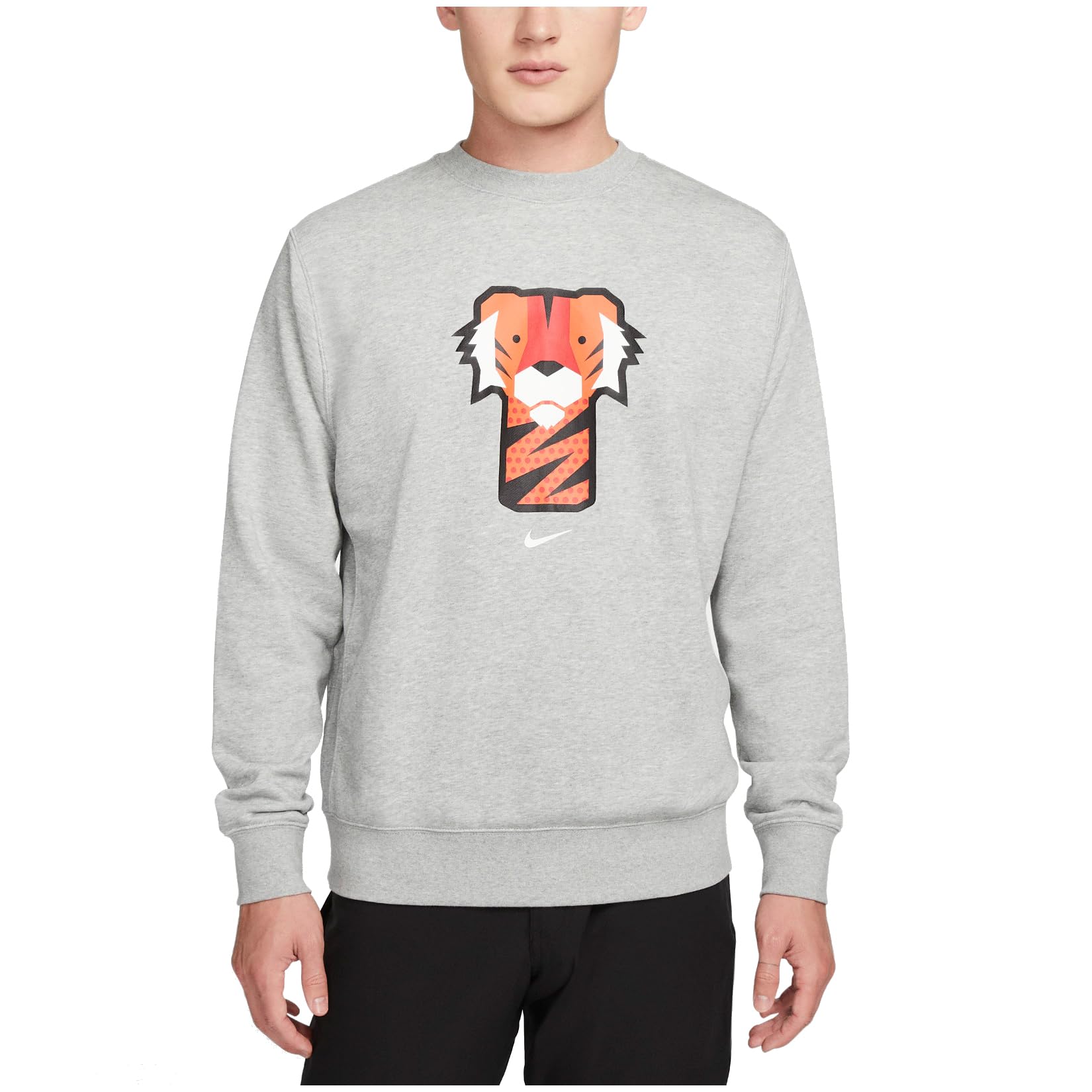 NikeTiger Woods Men's Graphic Golf Crew (as1, Alpha, m, Regular, Regular, Dark Grey Heather/White)