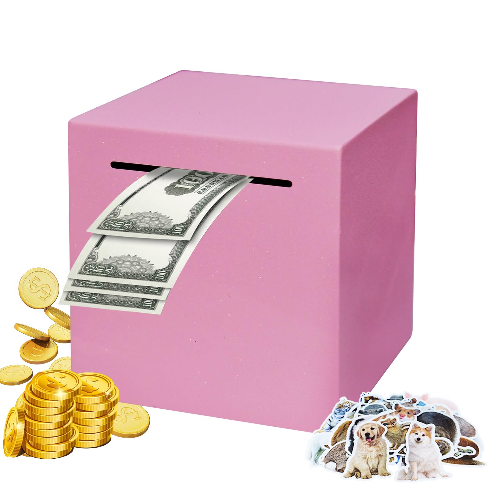 Totola Stainless Steel Piggy Bank for Adults, Indestructible Savings Box for Cash, Must-Break-to-Open Metal Secure Money Banks for Kids, Unbreakable