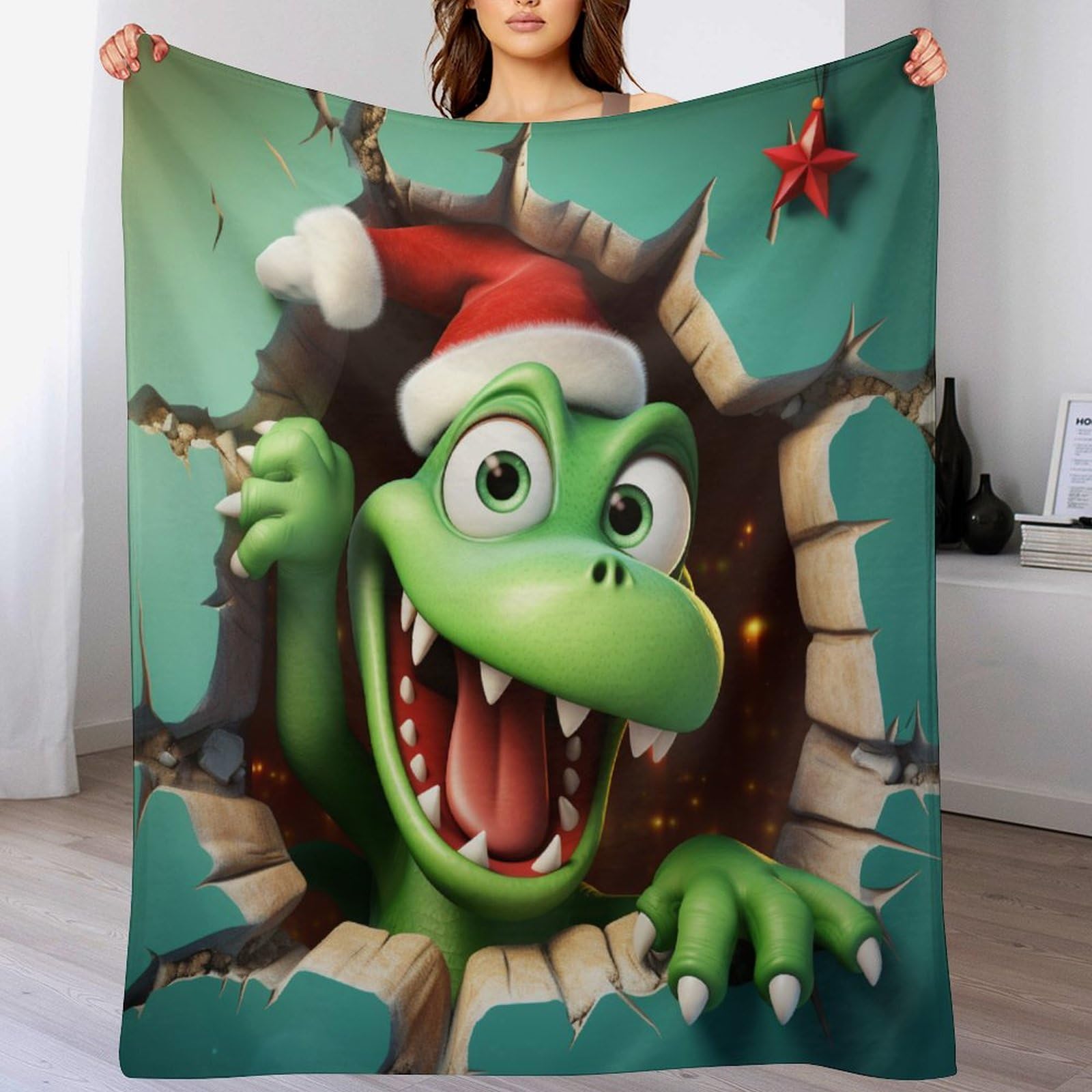 Couche douce et confortable polaire dinosaure couverture en flannel isolante