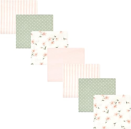 Miniatura 125 de Hudson Baby Paquete de 7 mantas receptoras unisex de franela de algodón para bebé, Dino Friends, talla única Abeja,Azul Verde Dino,Azul