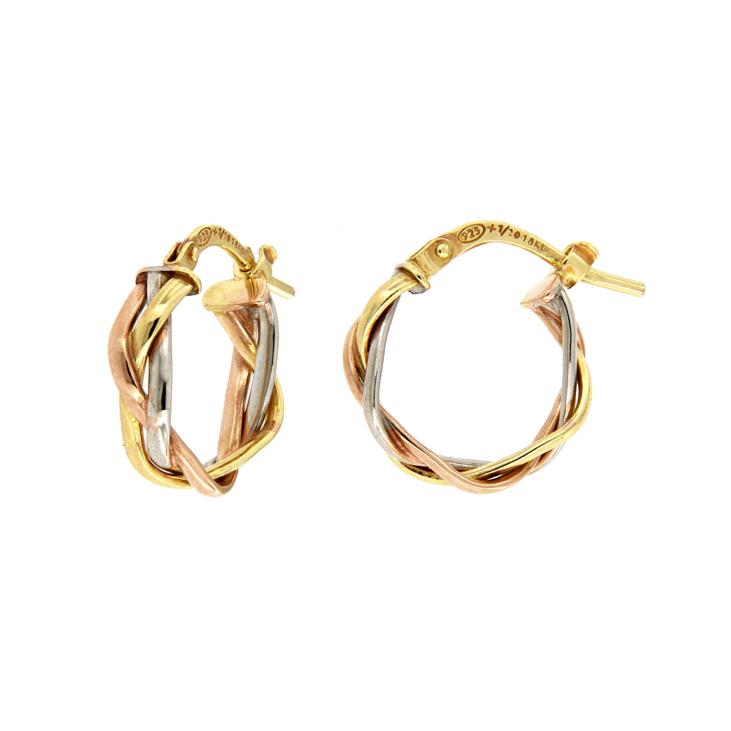 DelPiaPendientes de oro de 18 quilates en forma de trenza Dea Aita