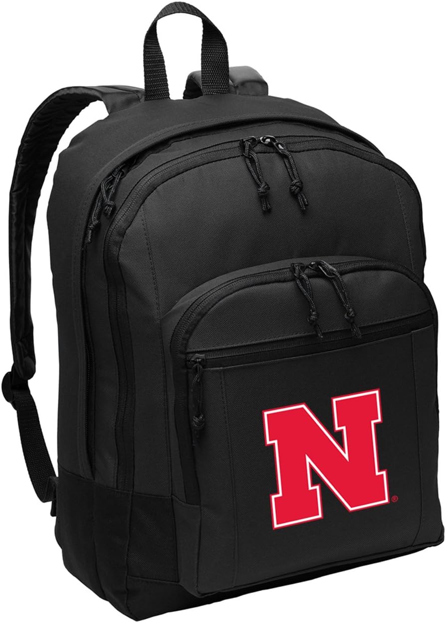Broad Bay University of Nebraska Backpack - MEDIUM SIZE - Nebraska Huskers Classic Style Backpack - Laptop Sleeve - Lightweight - Durable