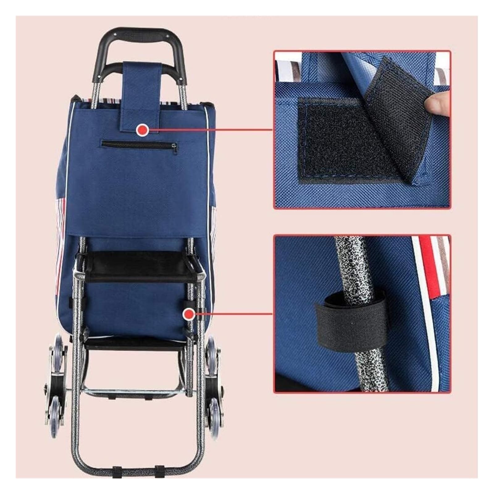 Einkaufswagen Trolley mit Sitz, Faltbarer Einkaufswagen, Treppen steigen, tragbare Sackkarre, Einkaufstasche mit Rollen for einfache Lagerung Tragbar (Color : Style 13)