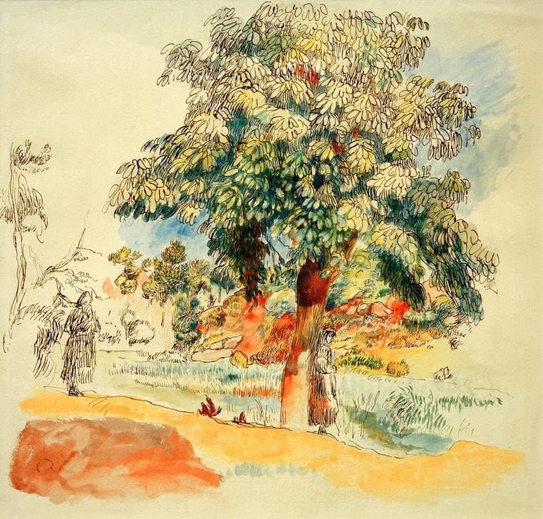 Tableau Paysage du Sud par Renoir - Impression d'art vintage 60x90cm