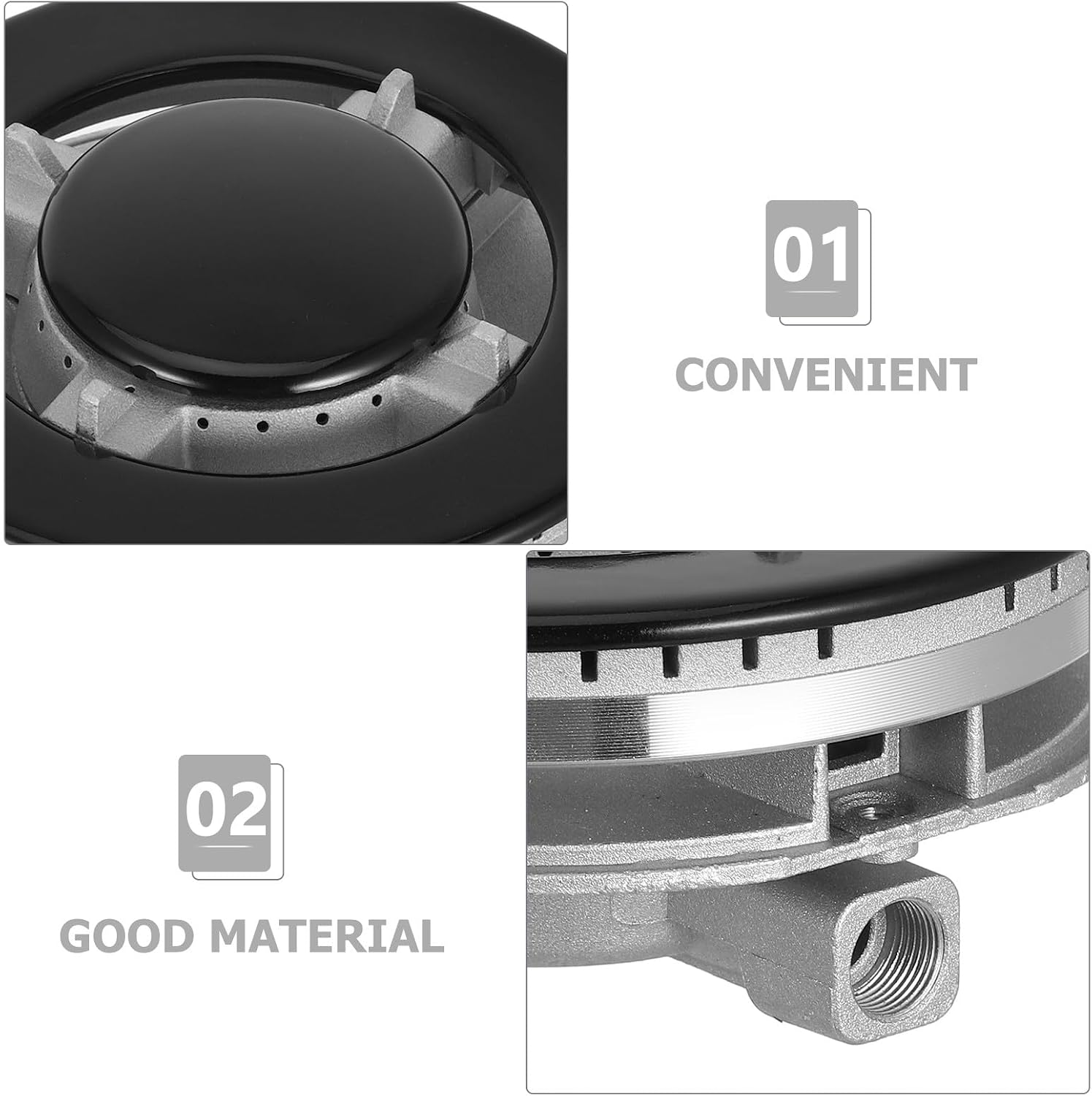 Tofficu Gas Stove Burner Cap Replacement Set Metal Stove Burner Covers with 3pcs for Embedded Cooktop Accessory