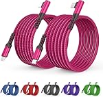 2-Pack USB C to USB C Cable 60W, 10ft+10ft Right Angle 90 Degree USB Type C Charger Fast Charging Cord for Samsung S22/S21 Ultra/Plus, MacBook Air/Pro, C-Port iPad Mini/Air/Pro, Pixel 6/5/4/3(Green)