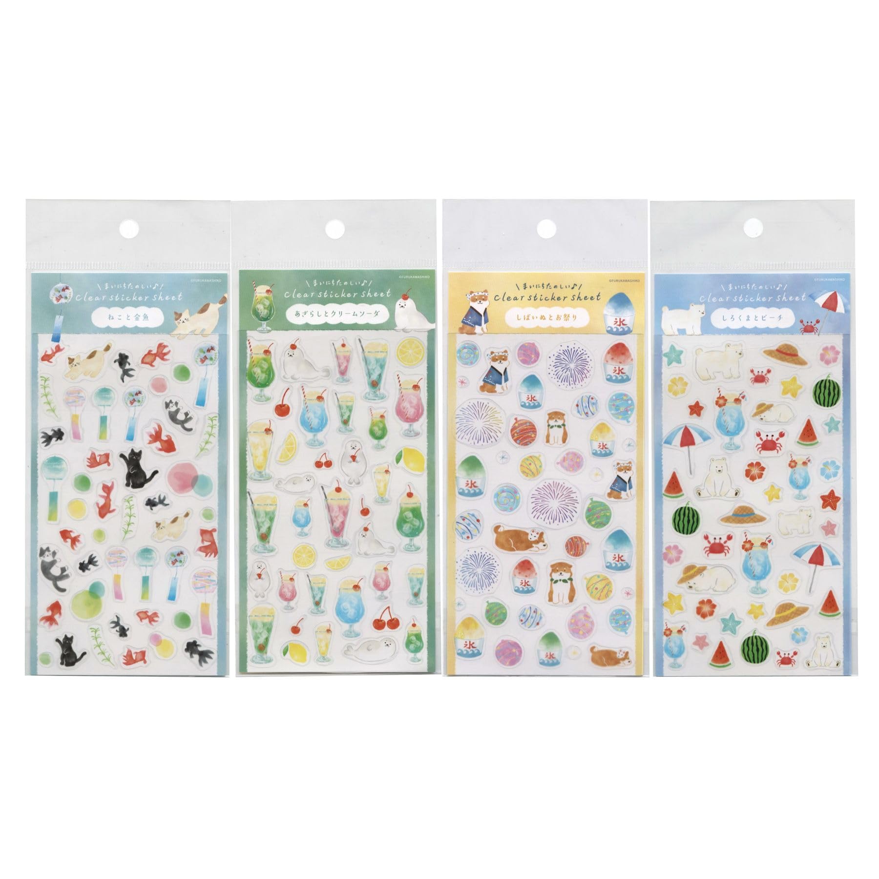 Amazon | 透明シールシート Wa-life夏限定【あざらしとクリームソーダ