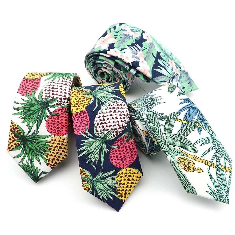 Herren -Krawatte im angesagten Stil mit Kokosnussbaum-Regenwald-Obst-Muster (Farbe: A) (E)