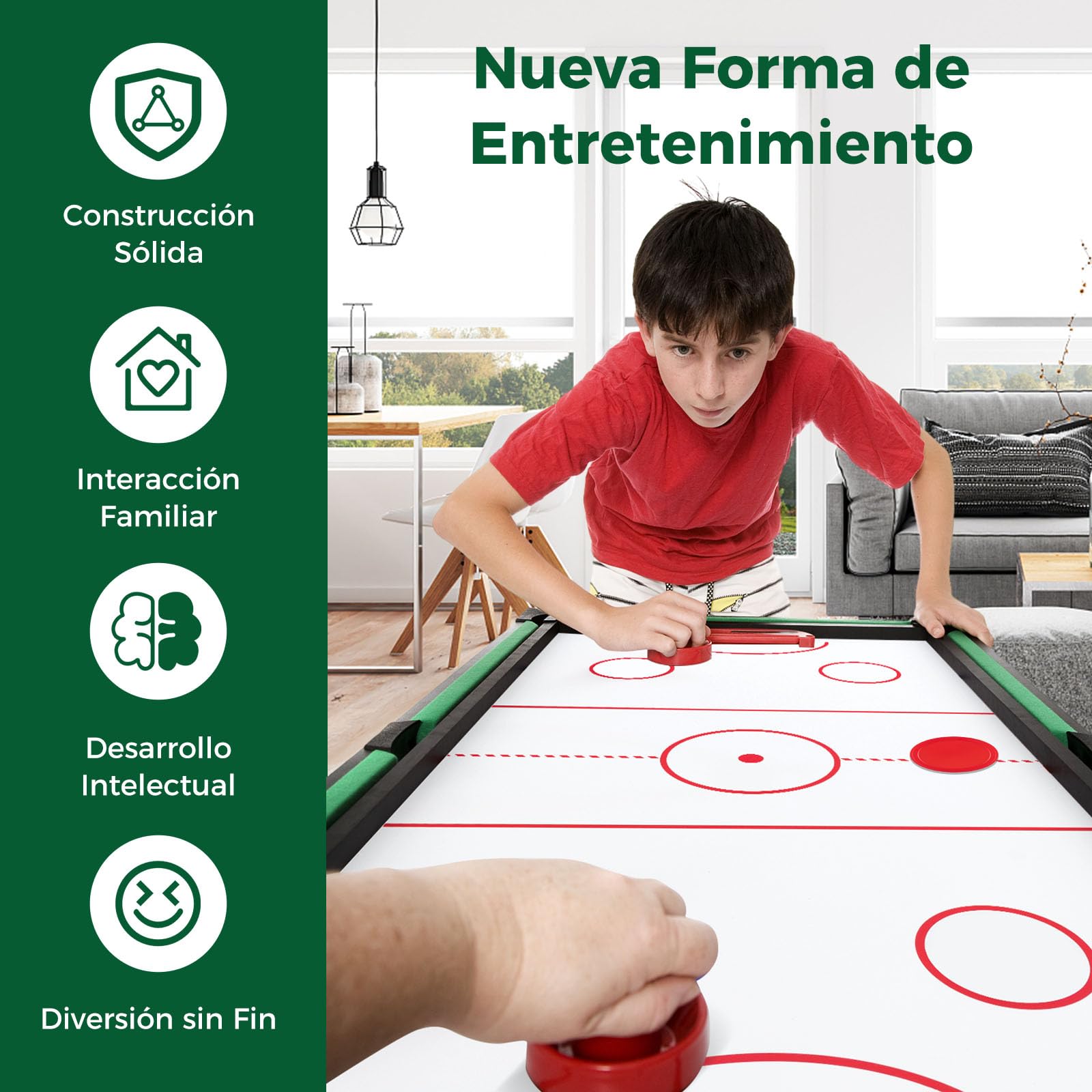 RELAX4LIFE 4 en 1 Juegos de Mesa Apilable para Niños y Adultos, Futbolín, Hockey, Billar, Tenis de Mesa con 18 Accesorios para Salas de Juegos y Bares, Regalo Cumpleaños o Navidad, 125x97x83cm
