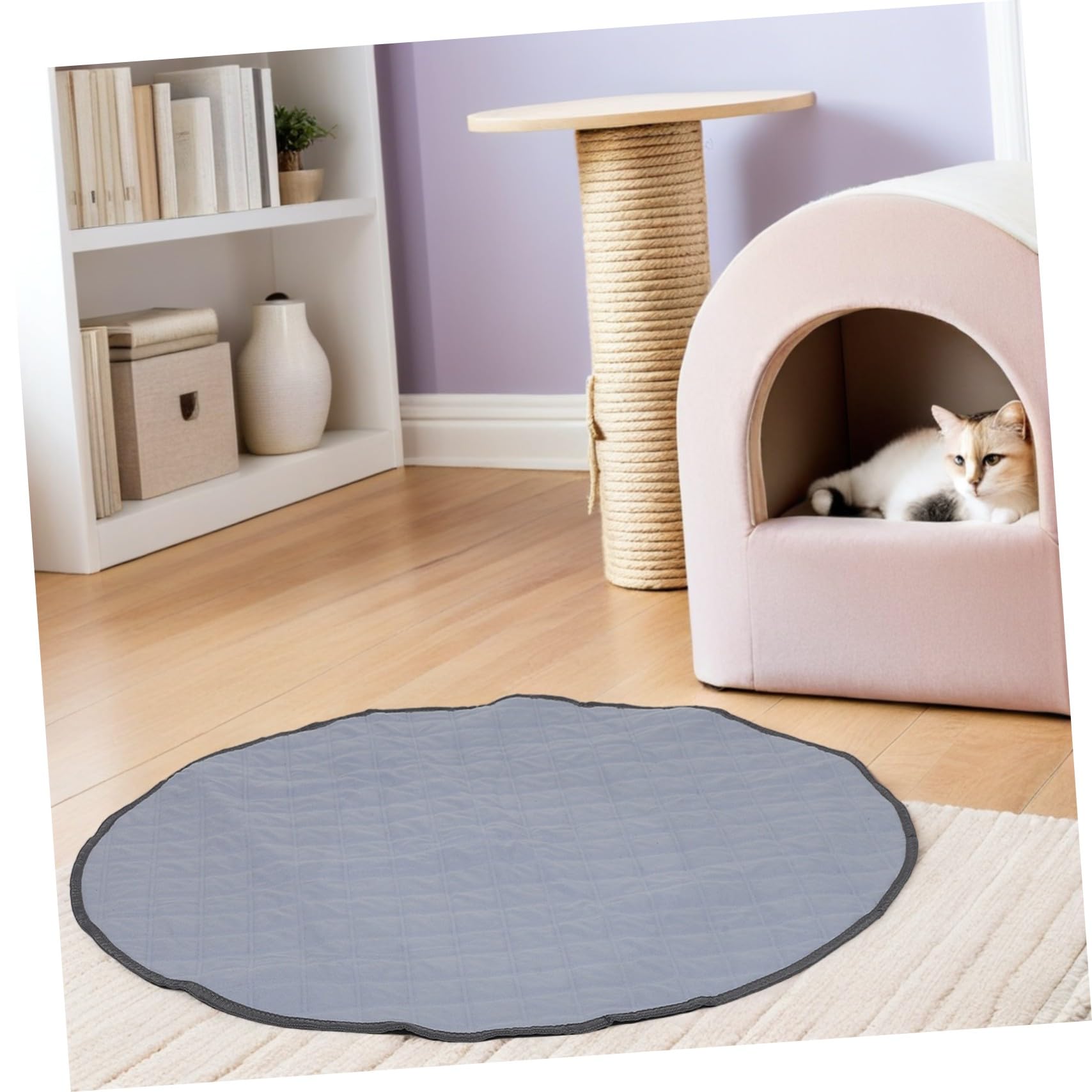 Pianerottolo Igienico Rotondo Lavabile Per Animali Domestici Piccoli Tappetino Assorbente Riutilizzabile e Antiscivolo Per Cani Gatti Conigli Addestramento Alla Toilette e Viaggi