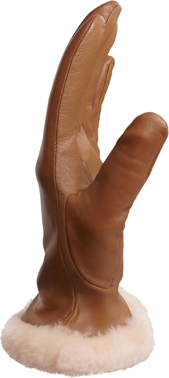 UGG Womens Leather Sheepskin Vent Gloves With Conductive Tech Palm - Image 2
